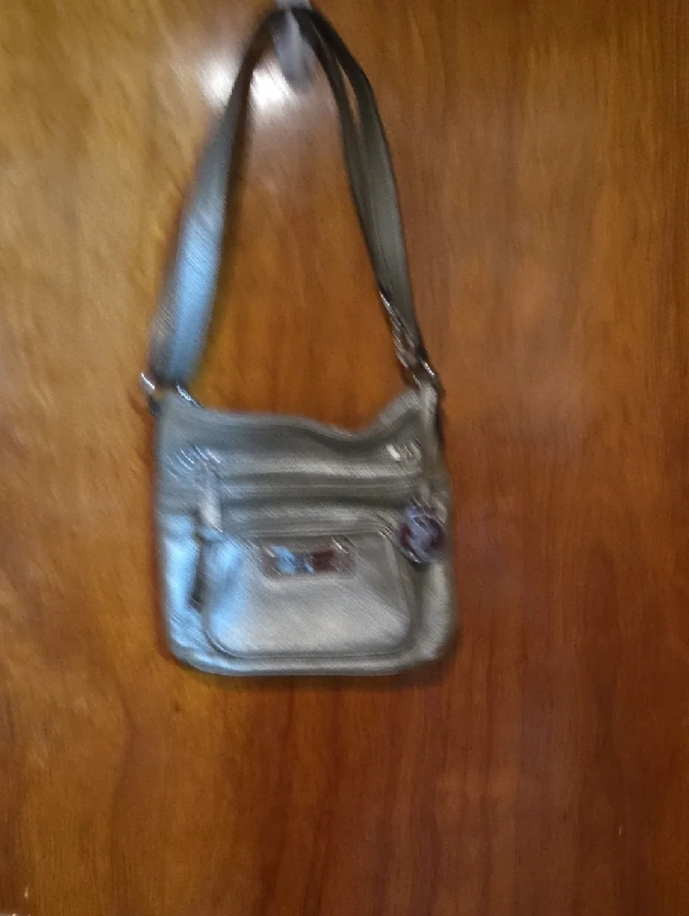 Metallic Gray Crossbody Shoulder Bag - Picture 9 of 11